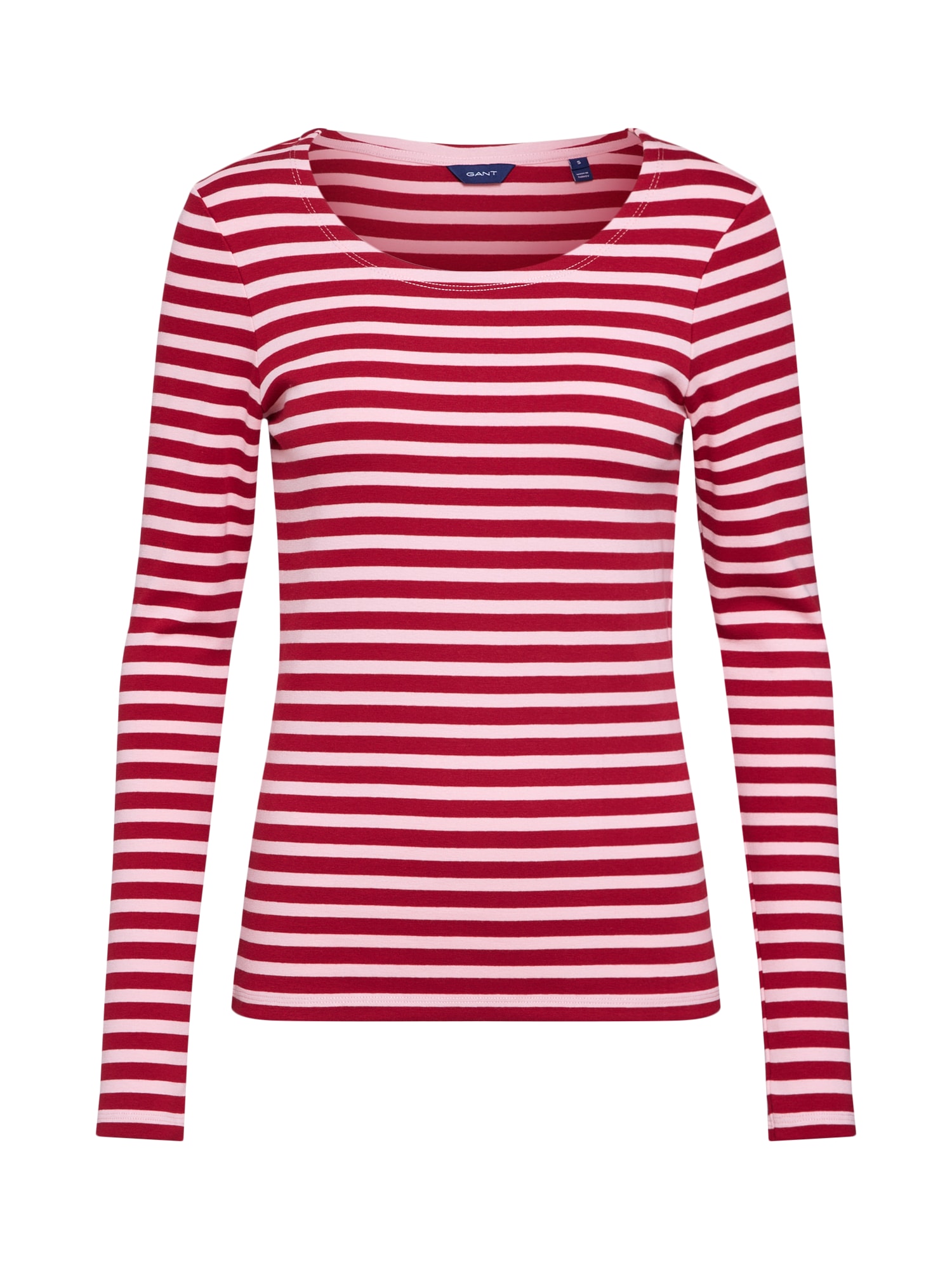 GANT Tricou '1X1 RIB LS T-SHIRT'  crem / roz