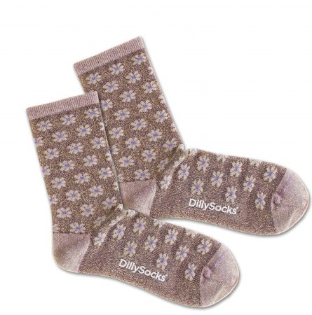 DillySocks Șosete 'Sweet Clay Court'  albastru violet / argintiu