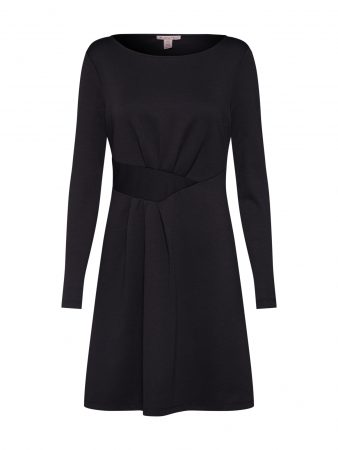 Anna Field Rochie 'longsleeved dress with assymmetric belt and folds'  negru