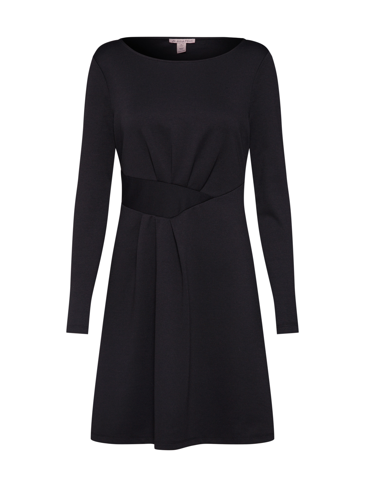 Anna Field Rochie 'longsleeved dress with assymmetric belt and folds'  negru