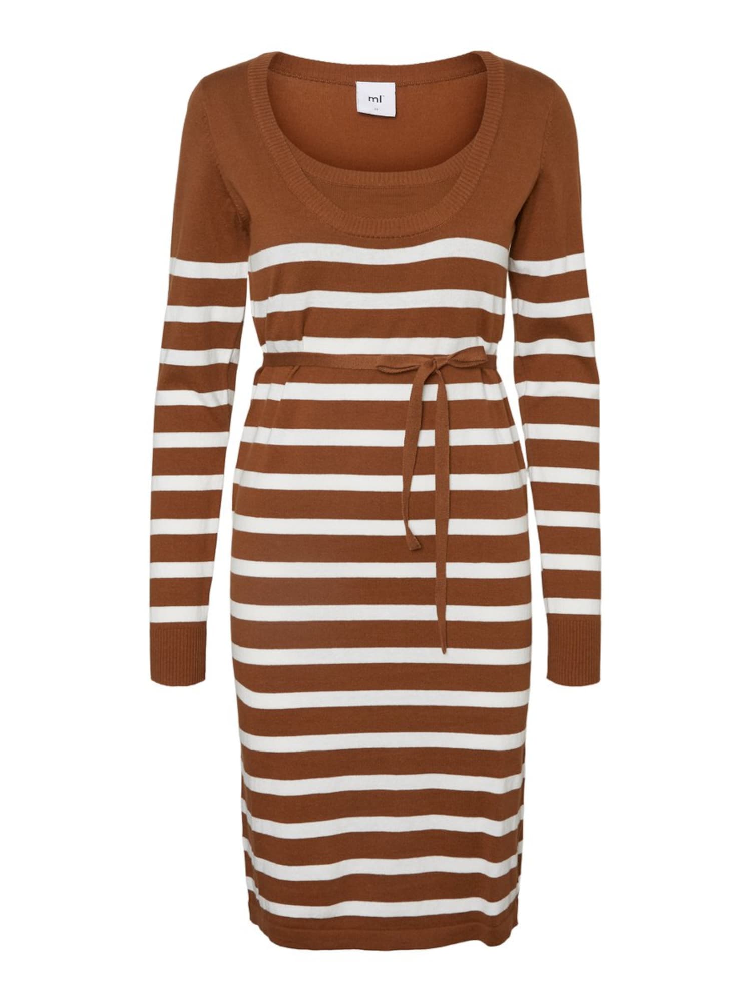 MAMALICIOUS Rochie tricotat 'NEWANGA'  maro / alb