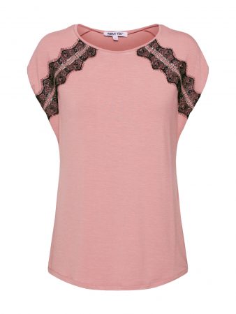 ABOUT YOU Tricou 'Naja'  roz / roze / negru