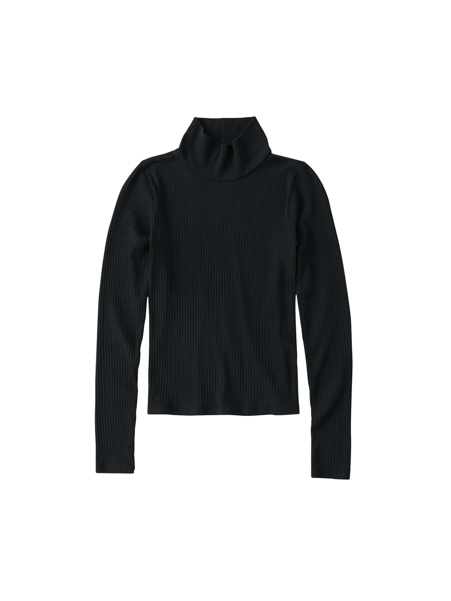 Abercrombie & Fitch Tricou 'LS SLIM RIB STATEMENT' negru