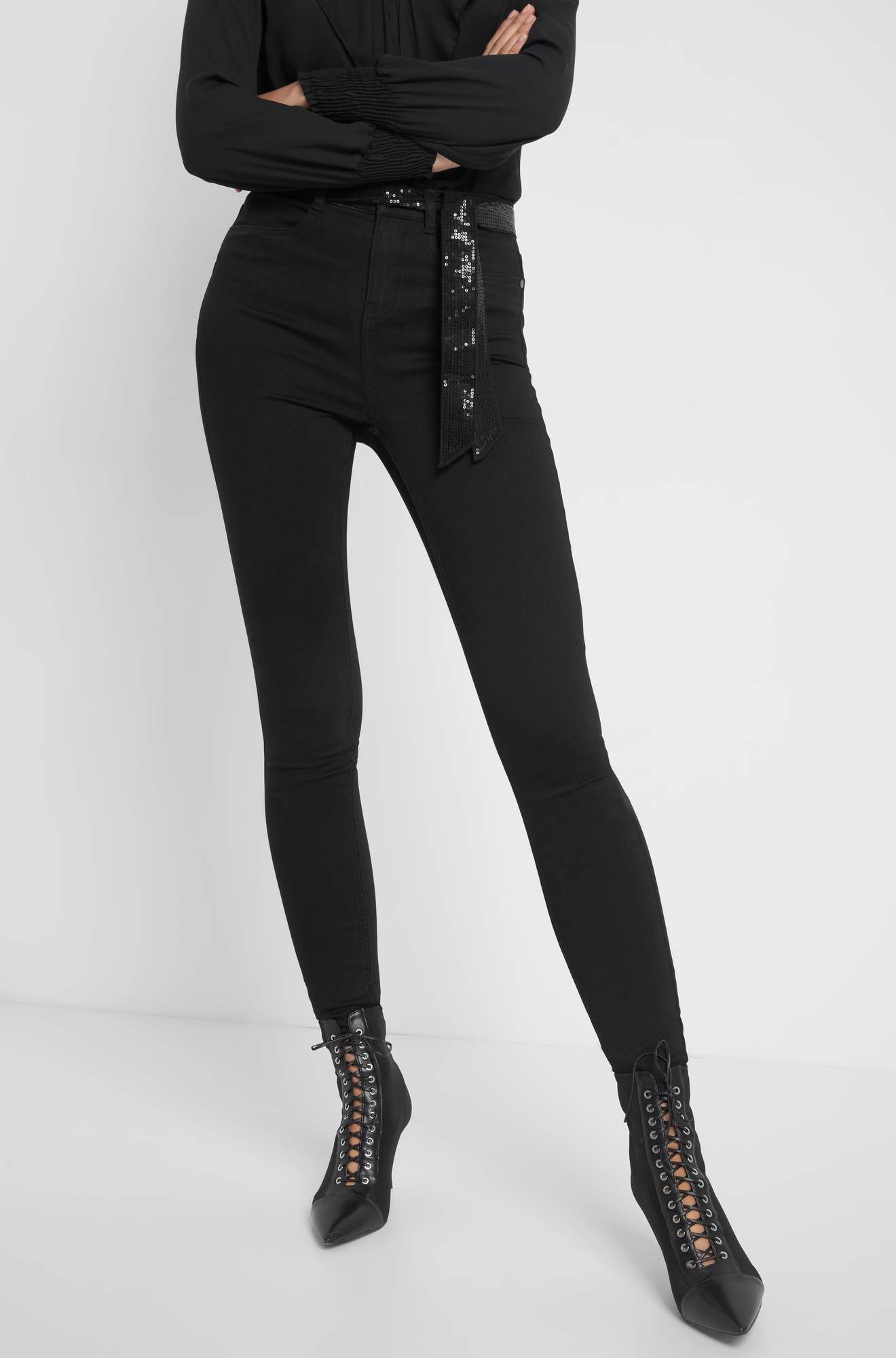 Jeggings cu talia înaltă