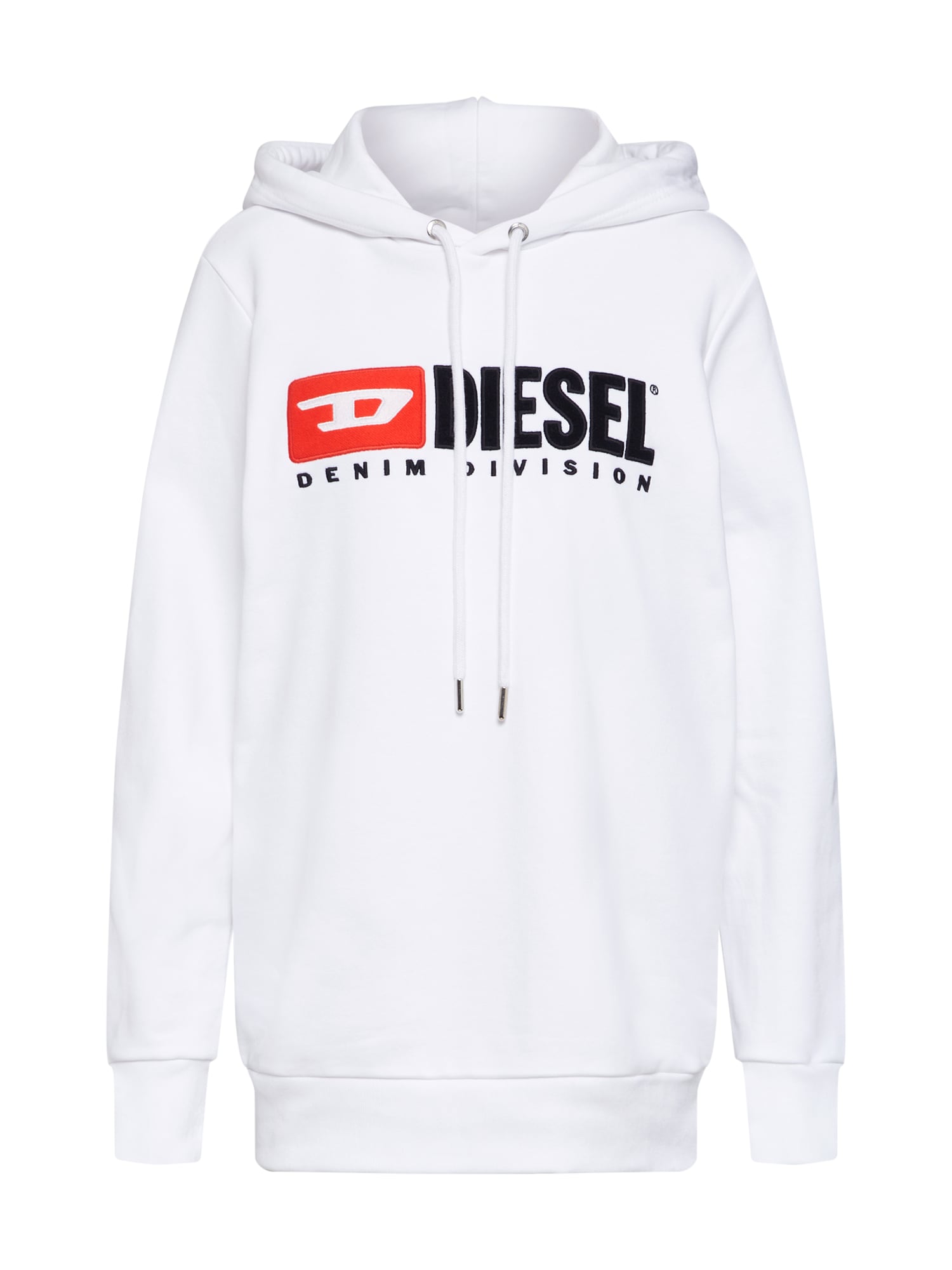 DIESEL Bluză de molton 'F-GIR-HOOD-DIVISION-FL SWEAT-SHIRT'  alb