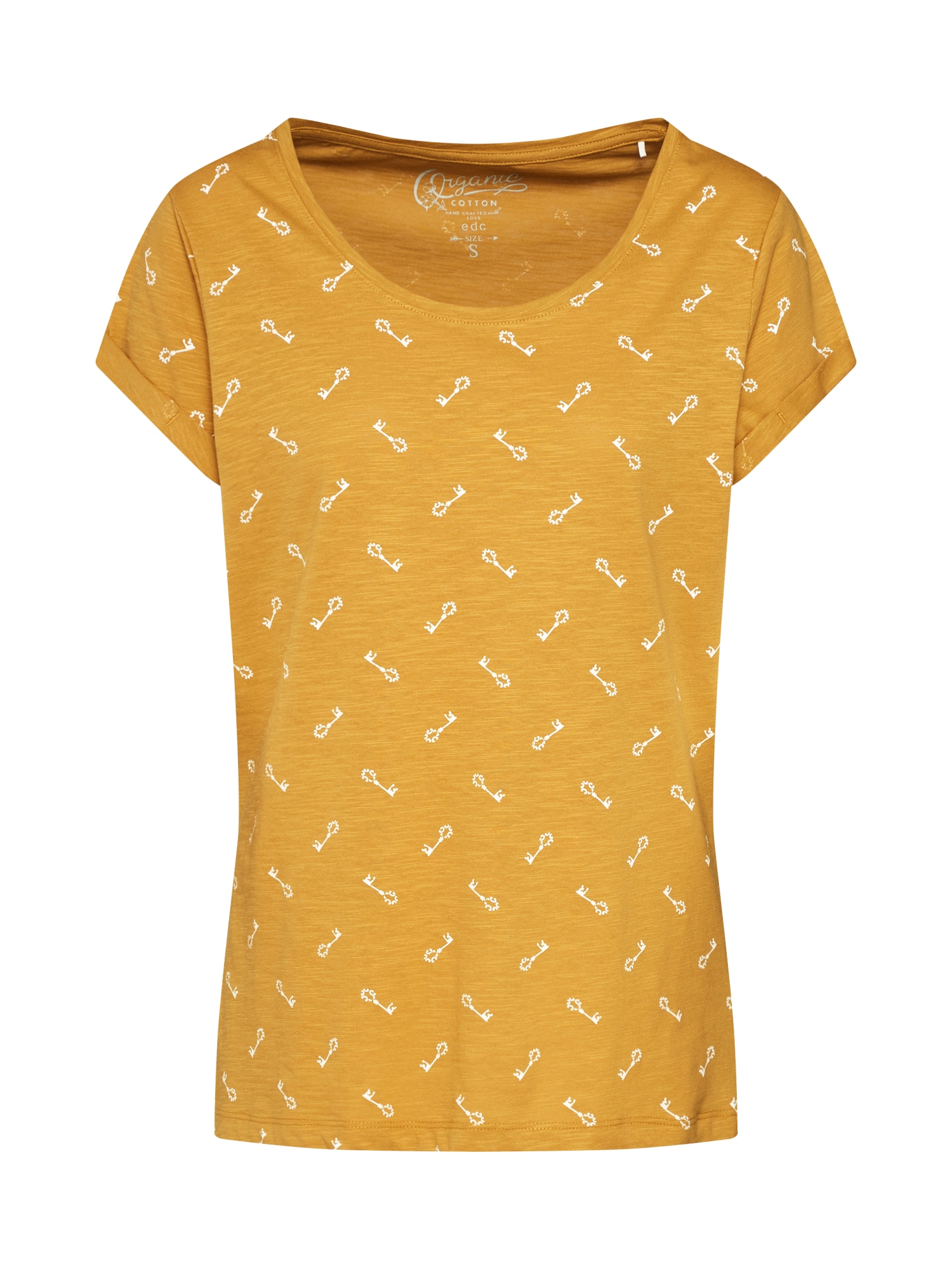 EDC BY ESPRIT Tricou 'CORE OCS aop' galben