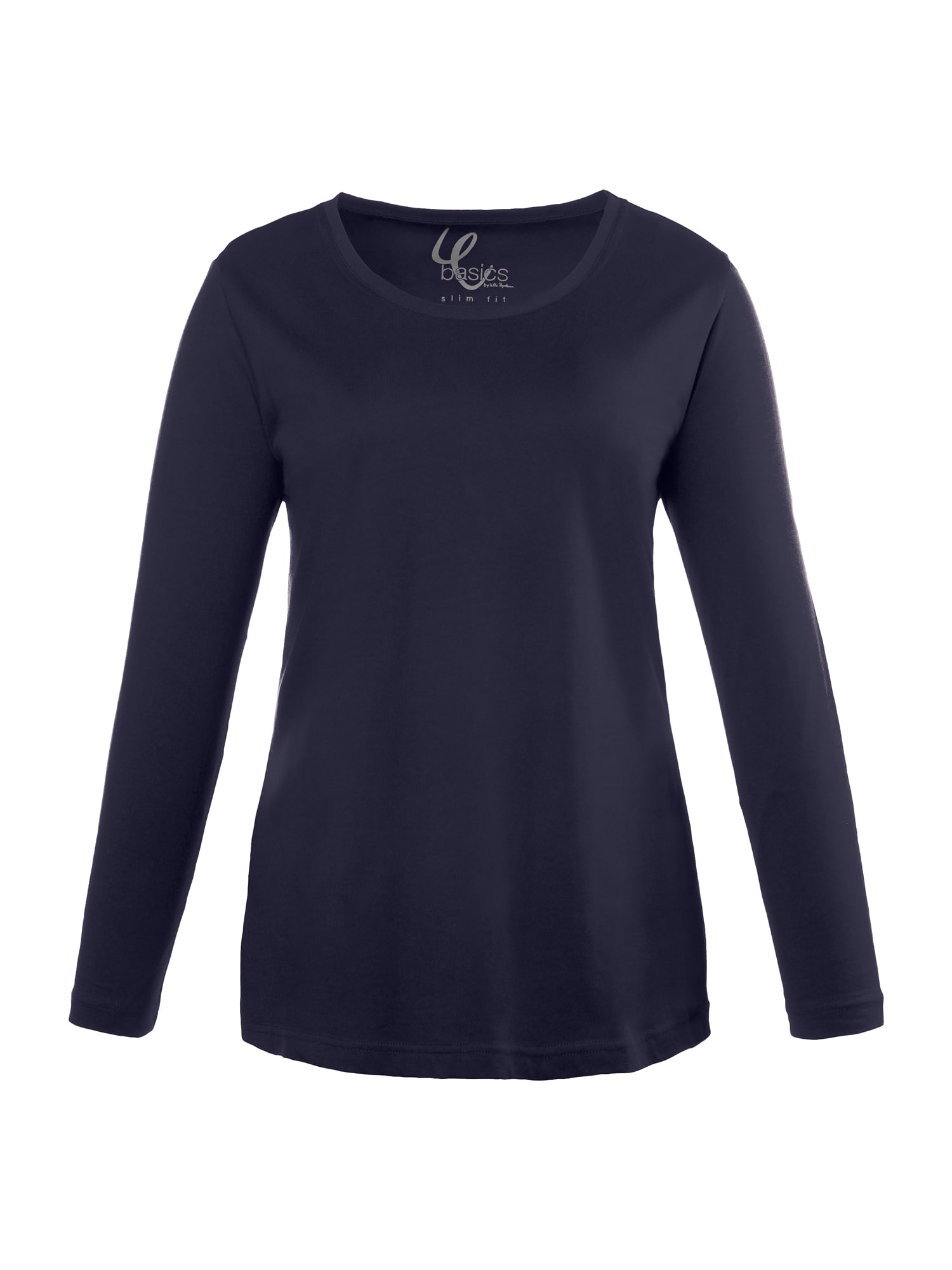 Ulla Popken Tricou 'Basic Langarmshirt Rundhals' albastru