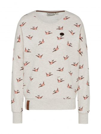 Naketano Bluză de molton 'Speak the truth'  gri amestecat / roz