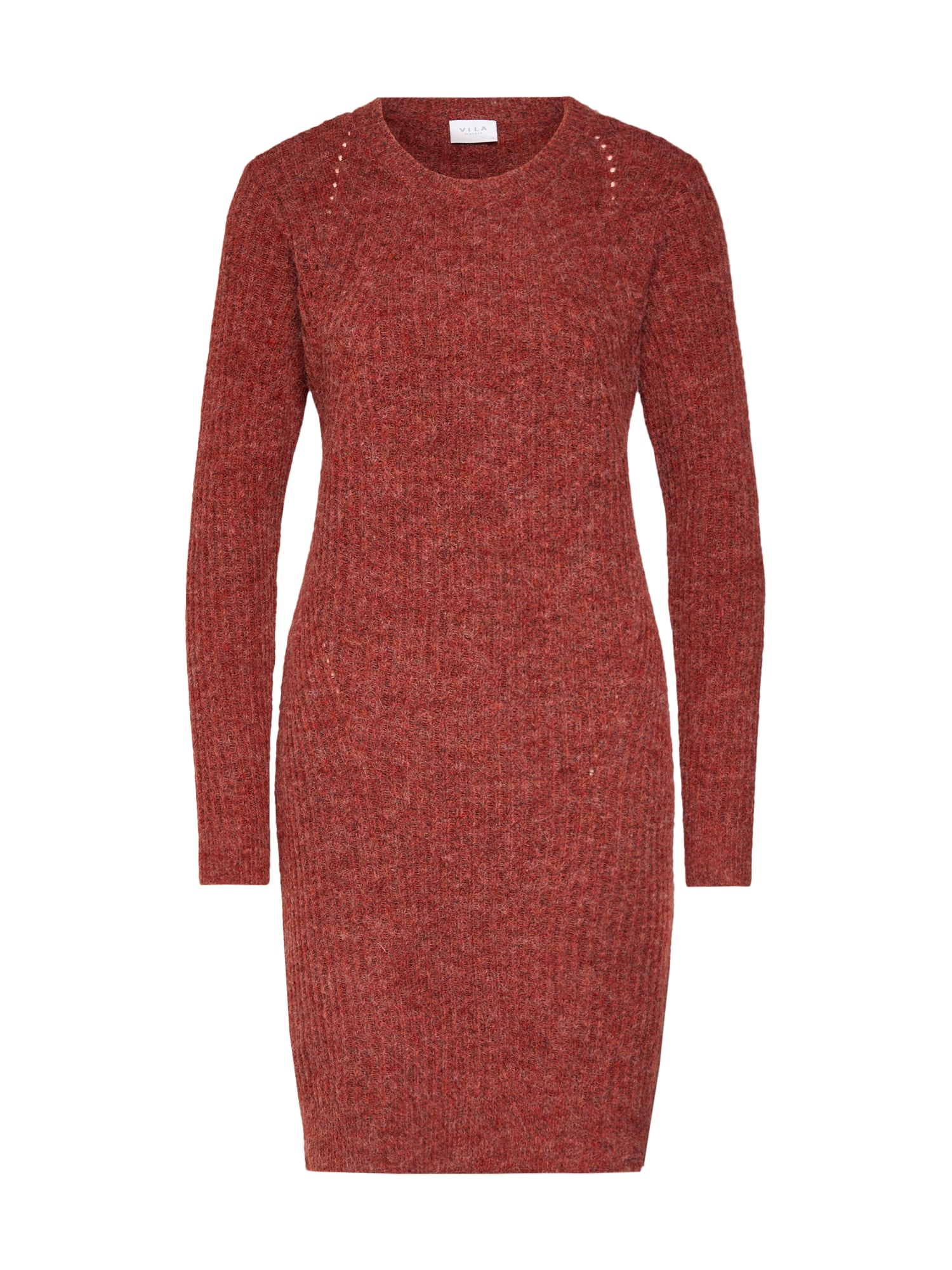 VILA Rochie 'VILOWSA KNIT L/S DRESS'  roșu ruginiu