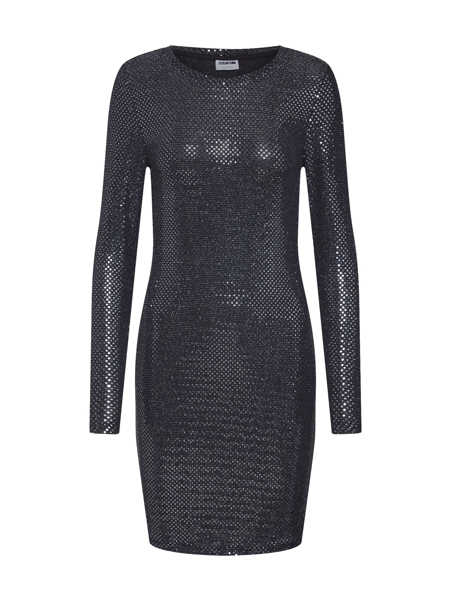 Noisy May Rochie 'NMNIGHT L/S DRESS 6' negru / argintiu