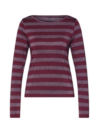 ONLY Tricou 'onlALEXA L/S BOATNECK TOP JRS'  roșu vin