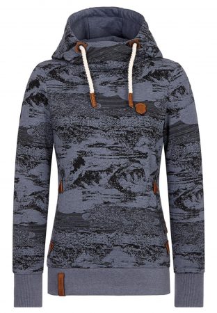 Naketano Bluză de molton 'Make the climb'  albastru porumbel / negru