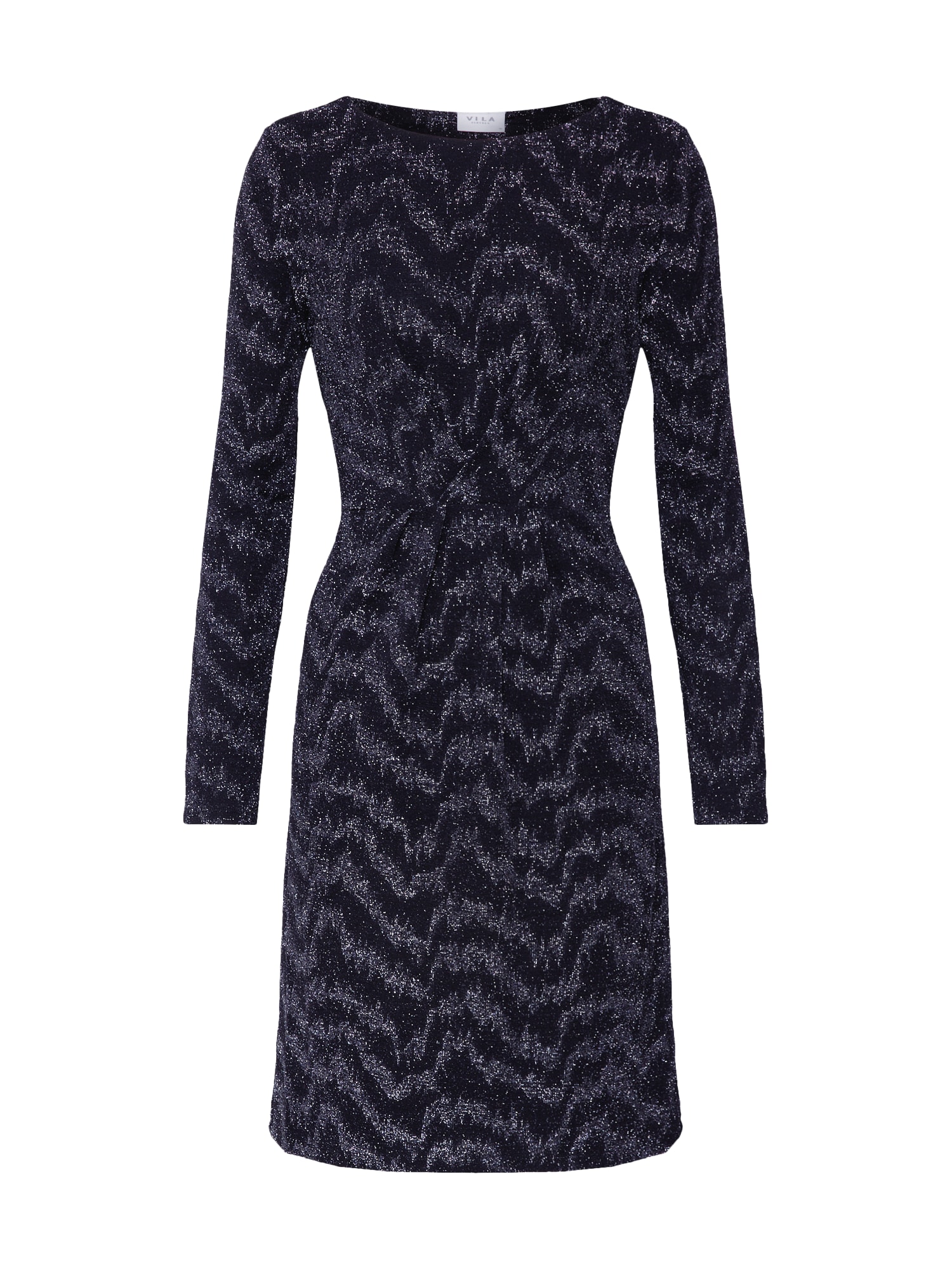 VILA Rochie 'VIWIPY L/S DRESS'  negru / argintiu