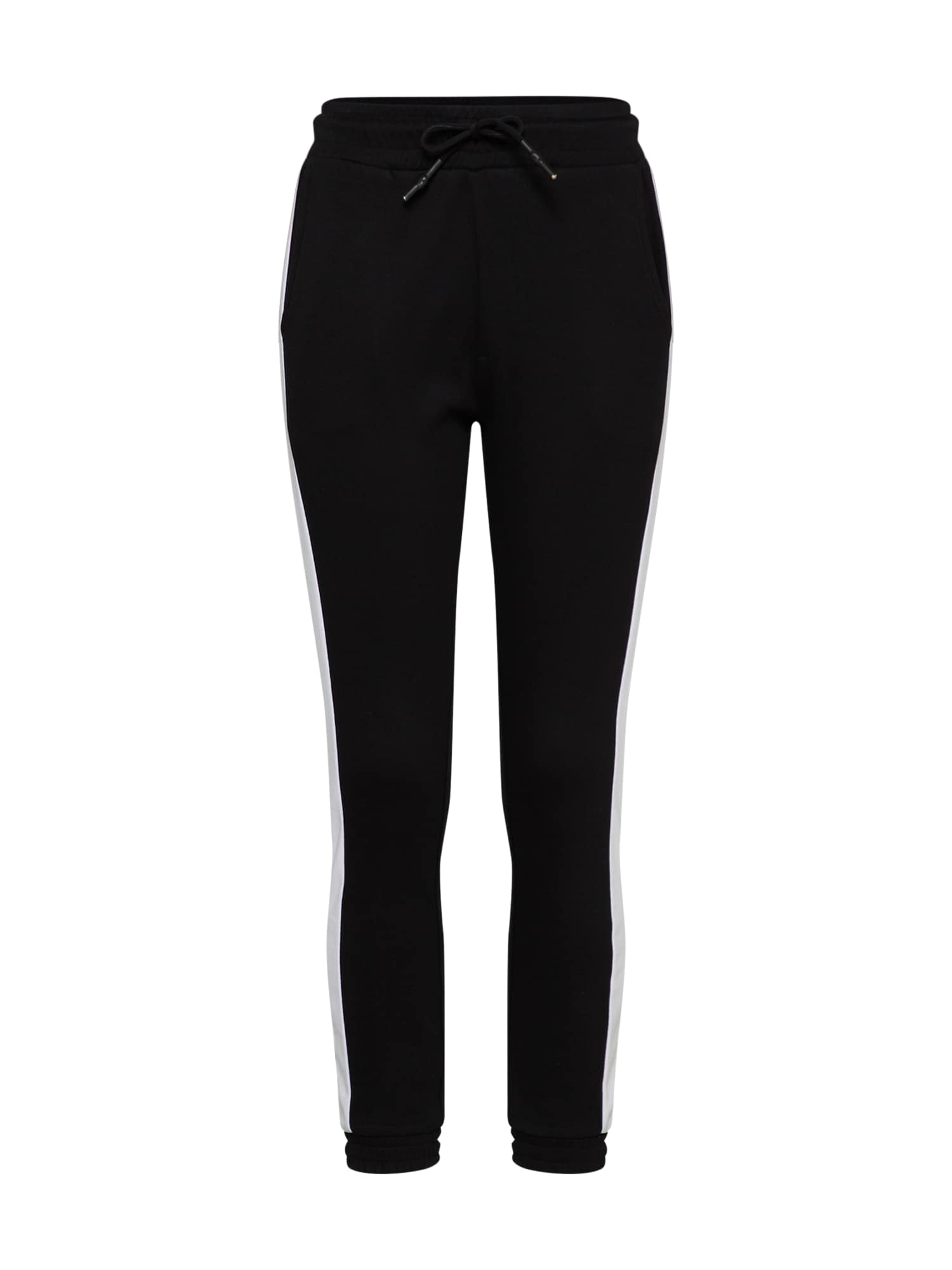 Urban Classics Pantaloni  negru / alb