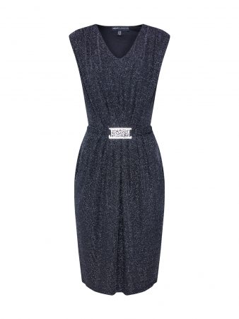 Mela London Rochie 'GLITZ BELTED DRESS'  negru / argintiu