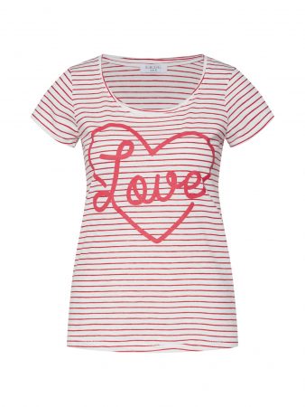 Sublevel Tricou  roșu cireș / offwhite