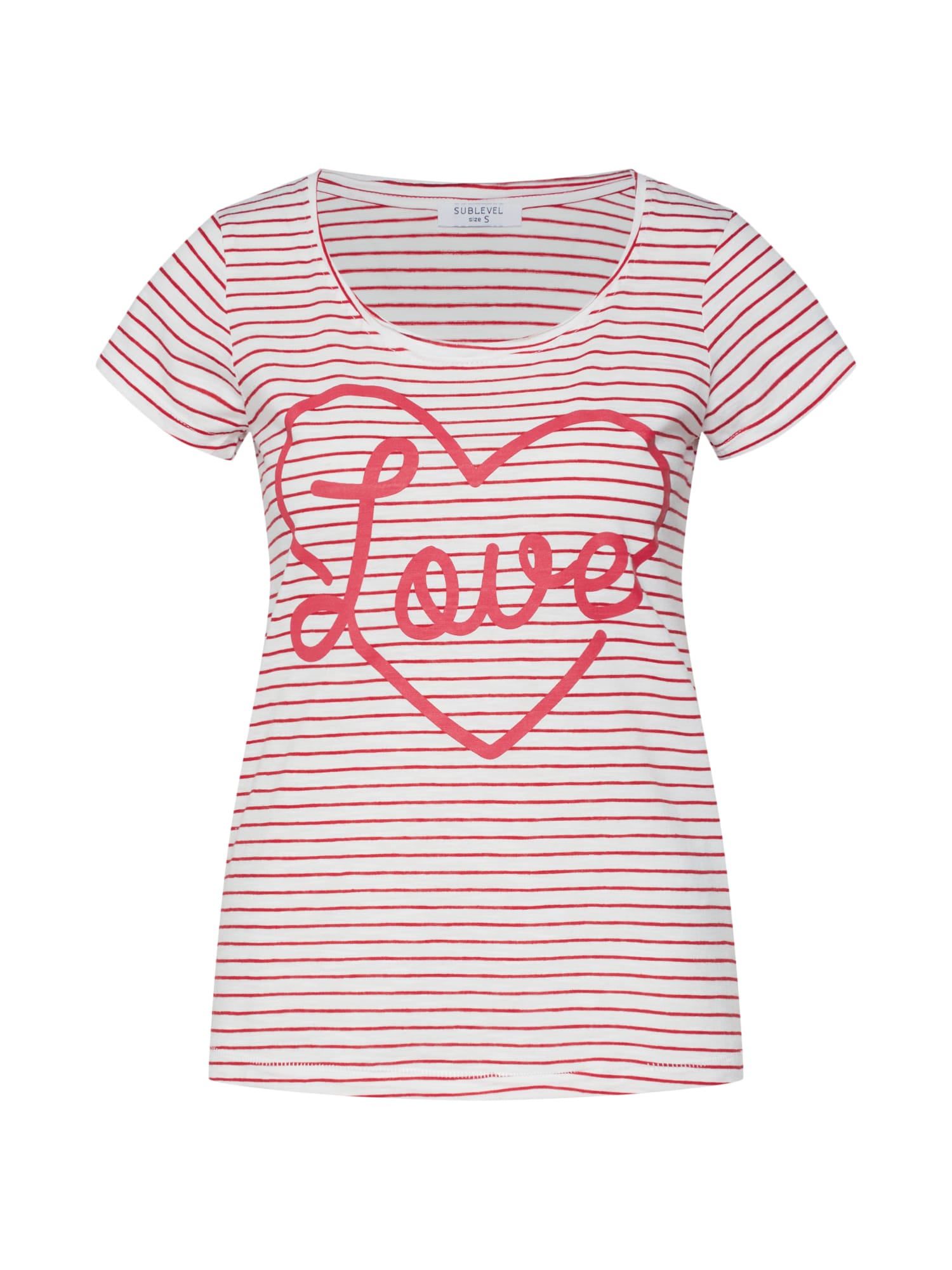 Sublevel Tricou  roșu cireș / offwhite