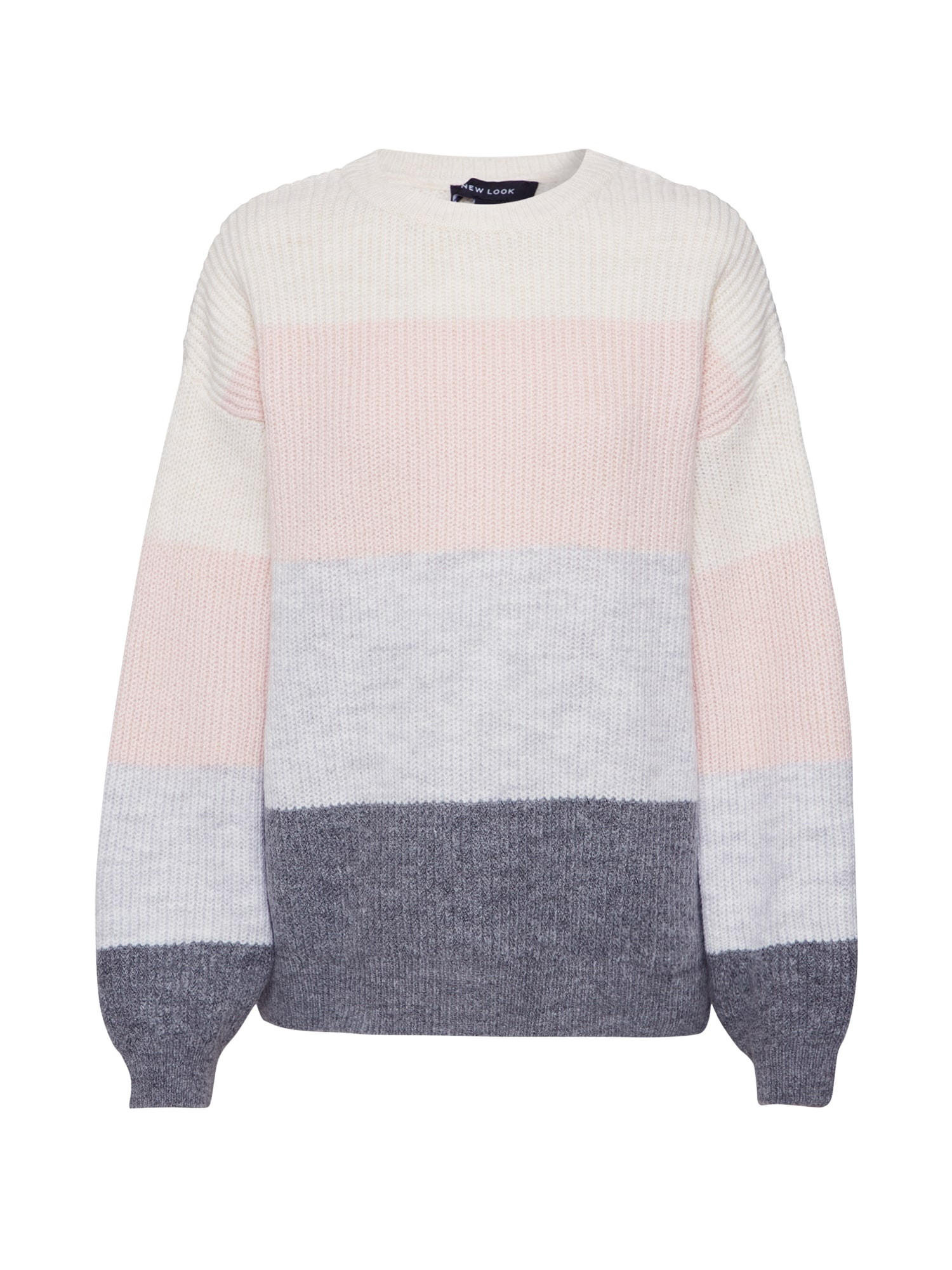 NEW LOOK Pulover 'COLOUR BLOCK JUMPER'  gri deschis / gri închis / roz