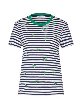 EDC BY ESPRIT Tricou  navy / verde / alb