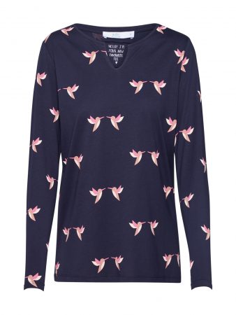 EDC BY ESPRIT Tricou 'CORE OCS AOP'  navy / roz