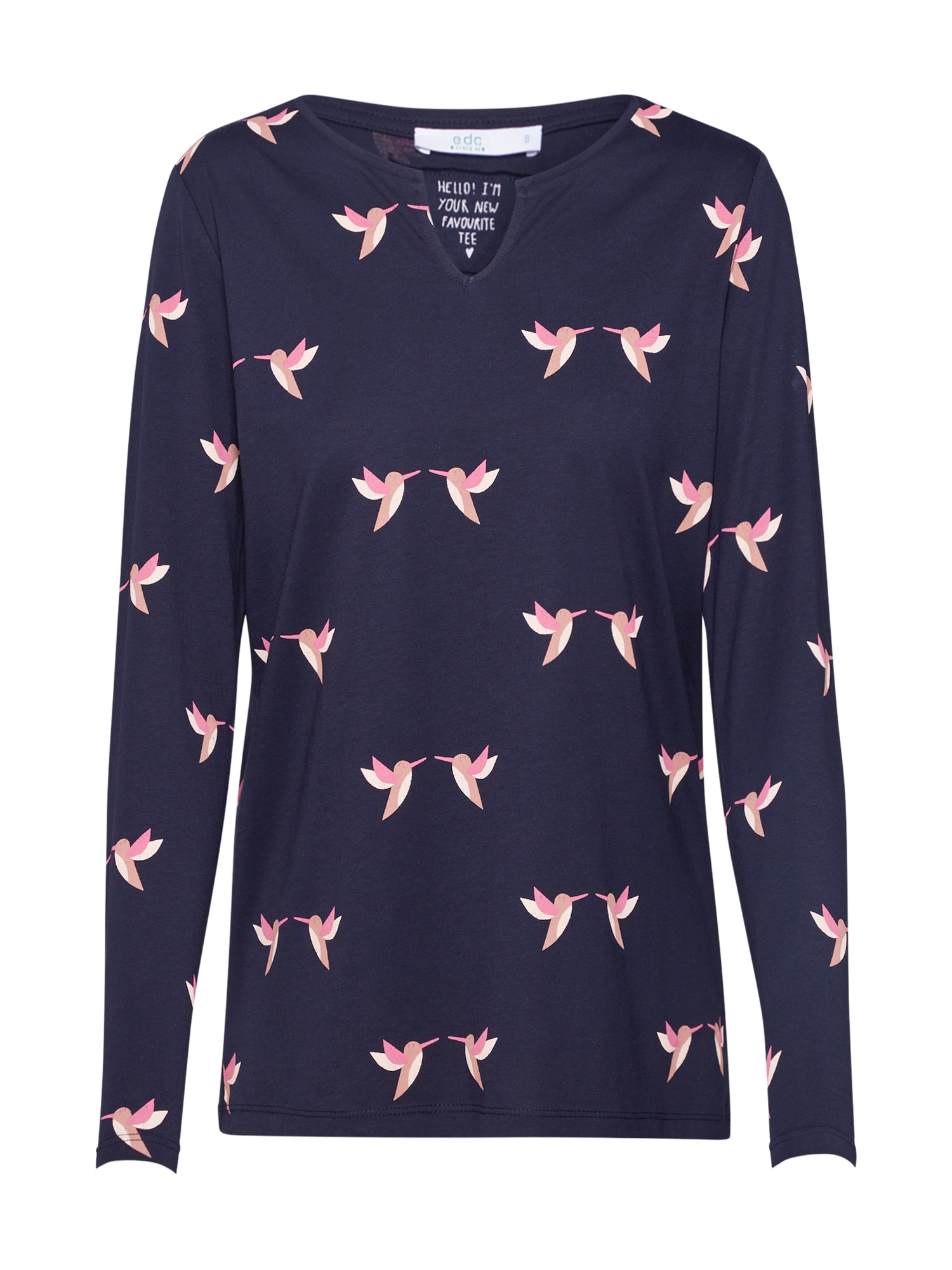 EDC BY ESPRIT Tricou 'CORE OCS AOP' navy / roz