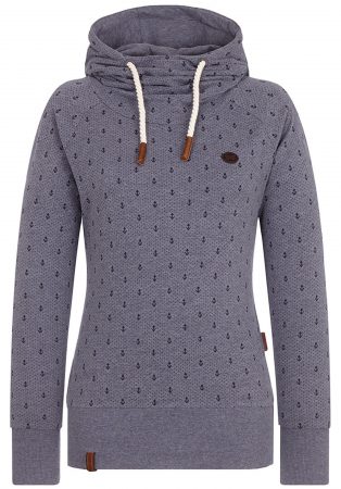 Naketano Bluză de molton 'Mandy Ankerdizzel'  albastru noapte / albastru porumbel