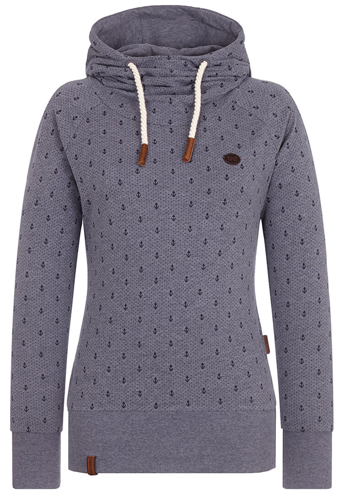 Naketano Bluză de molton 'Mandy Ankerdizzel'  albastru noapte / albastru porumbel