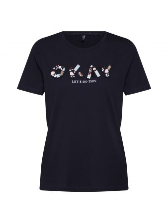 ONLY Tricou 'onlKITA REG  S/S EMB TOP BOX CO JRS'  negru