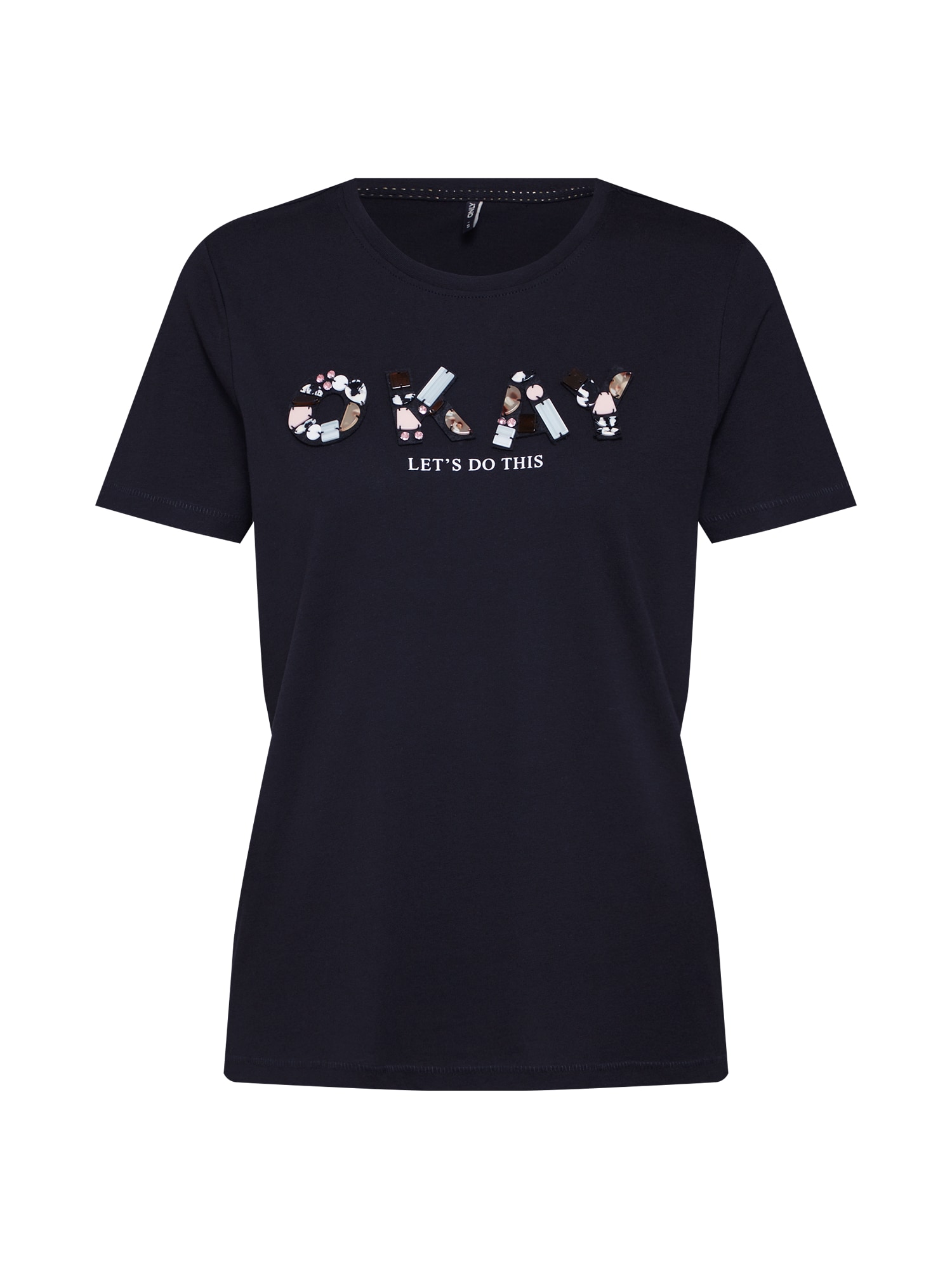 ONLY Tricou 'onlKITA REG  S/S EMB TOP BOX CO JRS'  negru