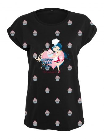 Merchcode Tricou 'Ladies Betty Boop AOP Tee'  roz / negru