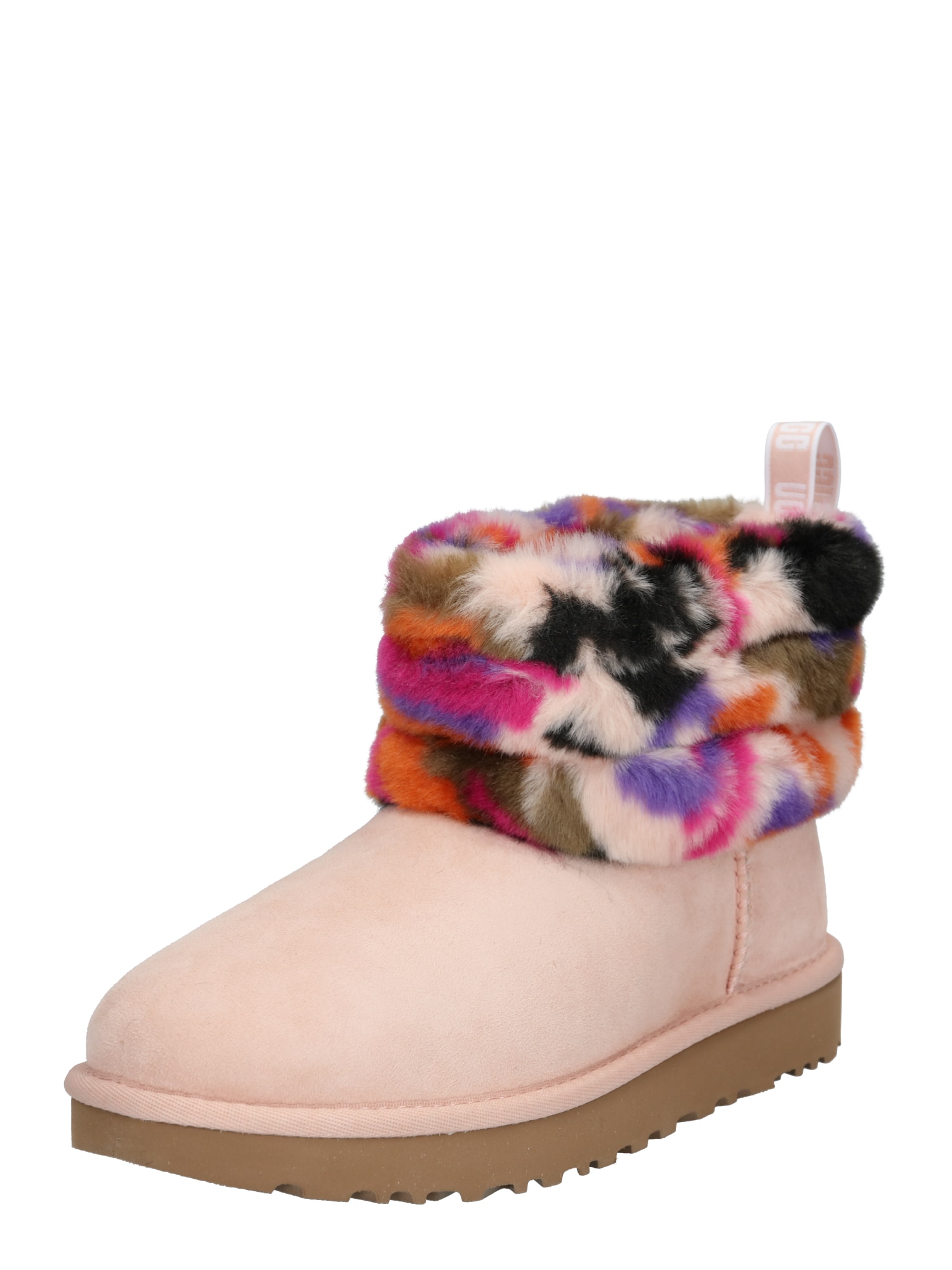 UGG Bocanci de zăpadă 'FLUFF MINI QUILTED MOTLEE'  bej / roz / roz