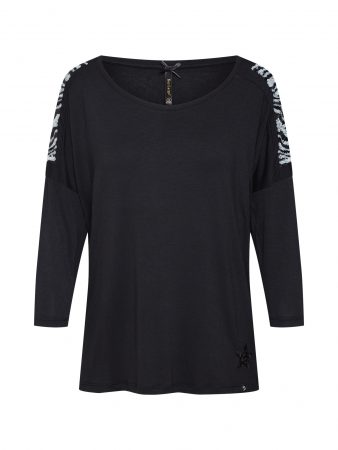 Key Largo Tricou 'WLS ARIZONA'  negru / alb
