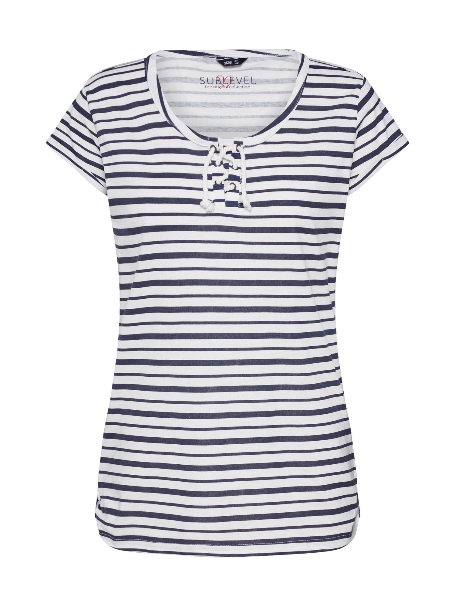 Sublevel Tricou navy / offwhite