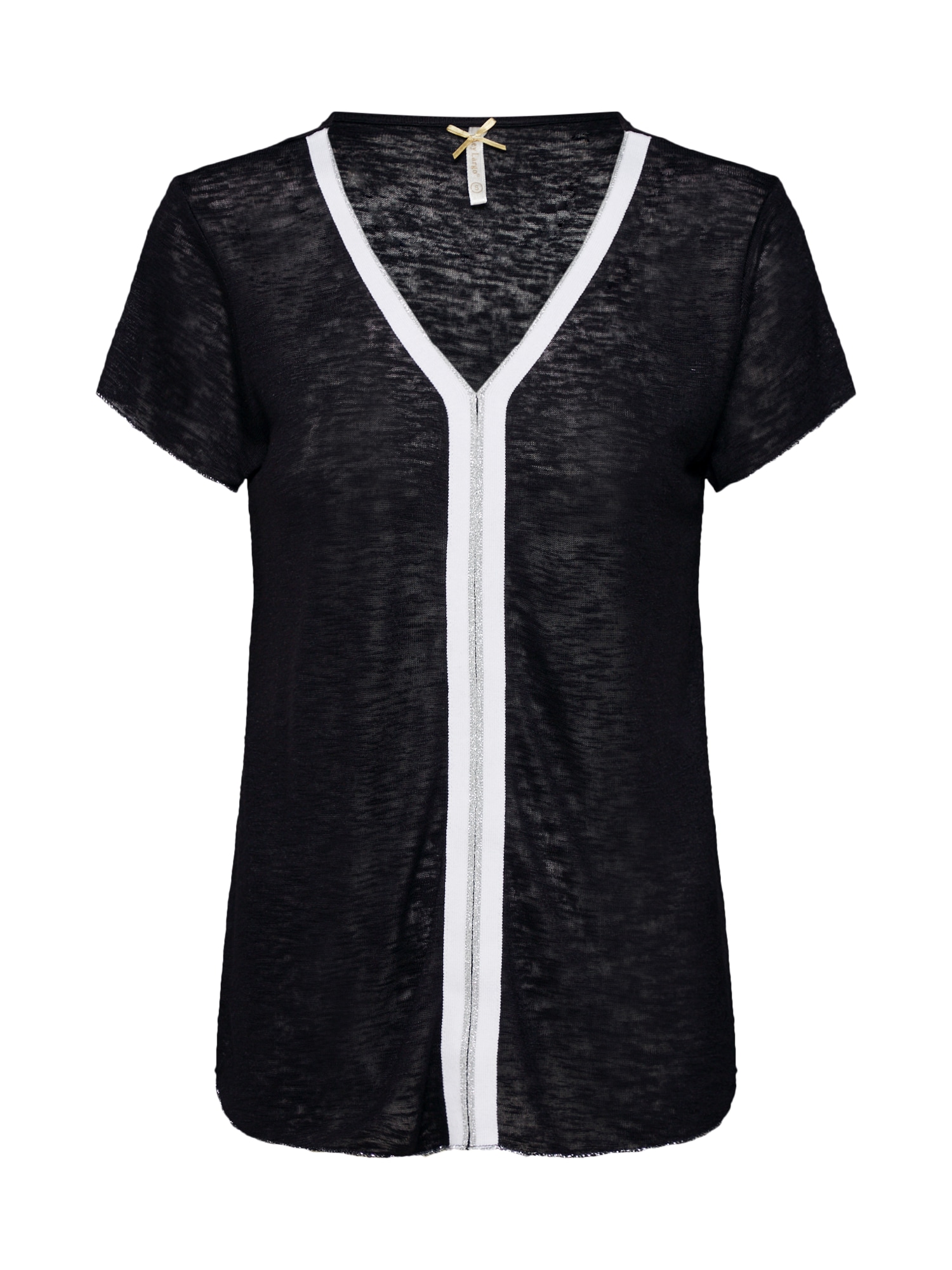 Key Largo Tricou 'VETO'  negru / argintiu / alb
