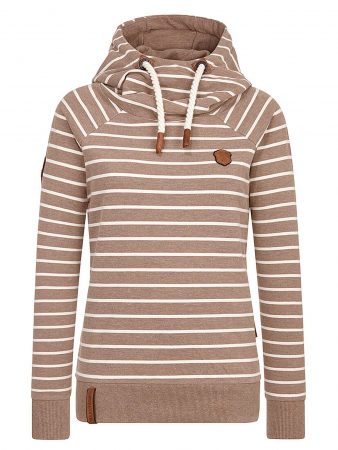 Naketano Bluză de molton 'Rap Magelan'  maro amestecat / alb