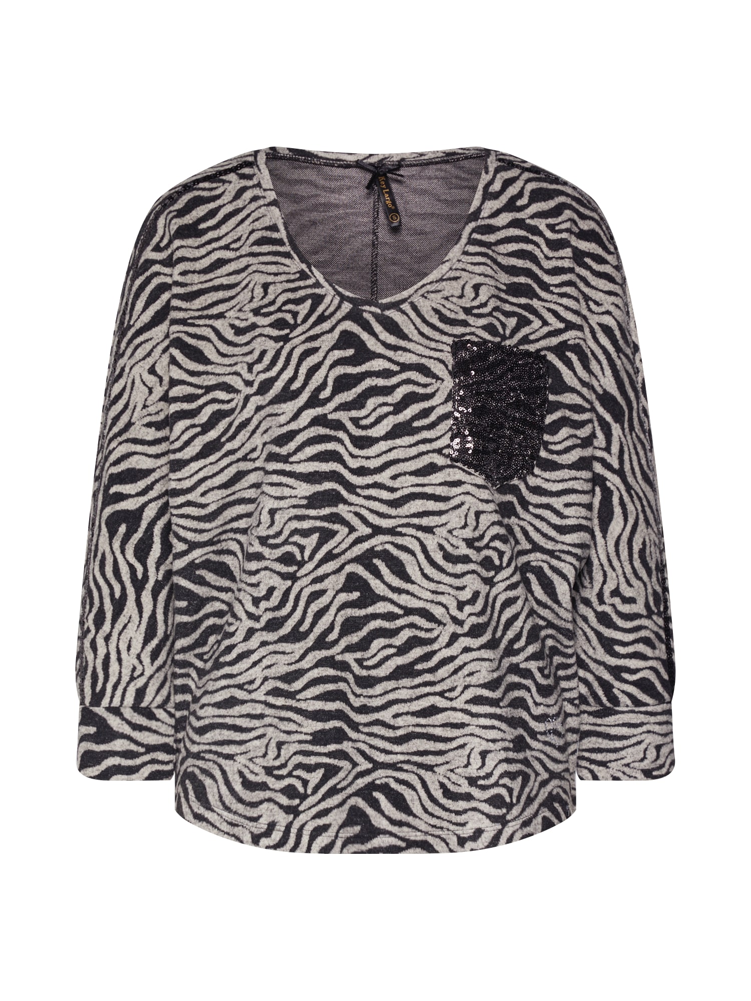 Key Largo Tricou 'MARTINA'  gri argintiu / negru