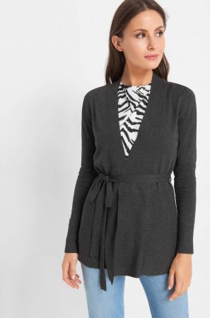 Cardigan cambrat cu cordon