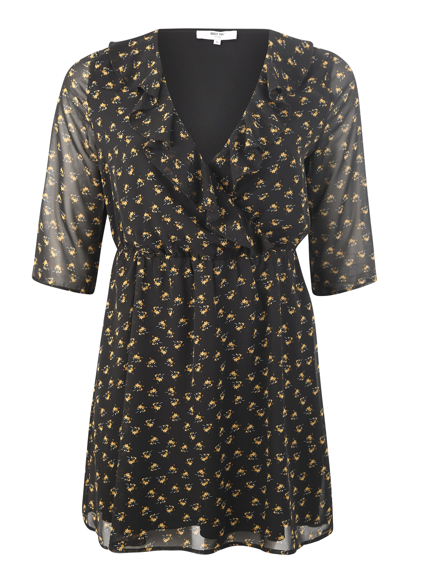 ABOUT YOU Curvy Rochie 'Paula' galben lămâie / negru