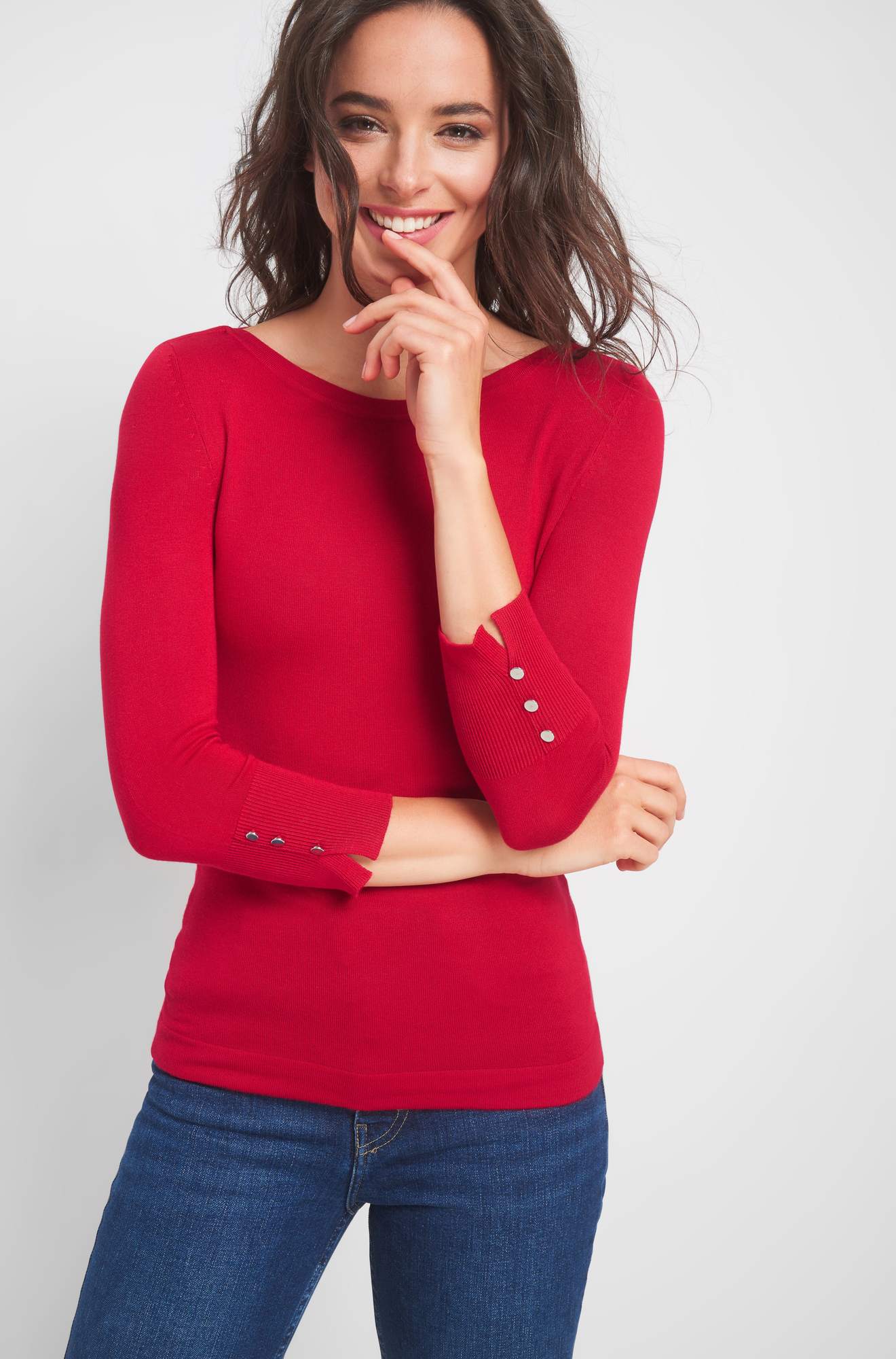 Pulover mulat cu mâneci ¾