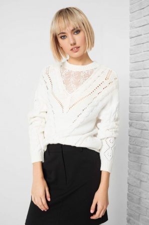 Pulover cu dantelă