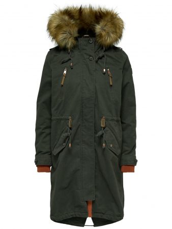 ONLY Parka de iarnă 'NEW EMMA'  verde / portocaliu