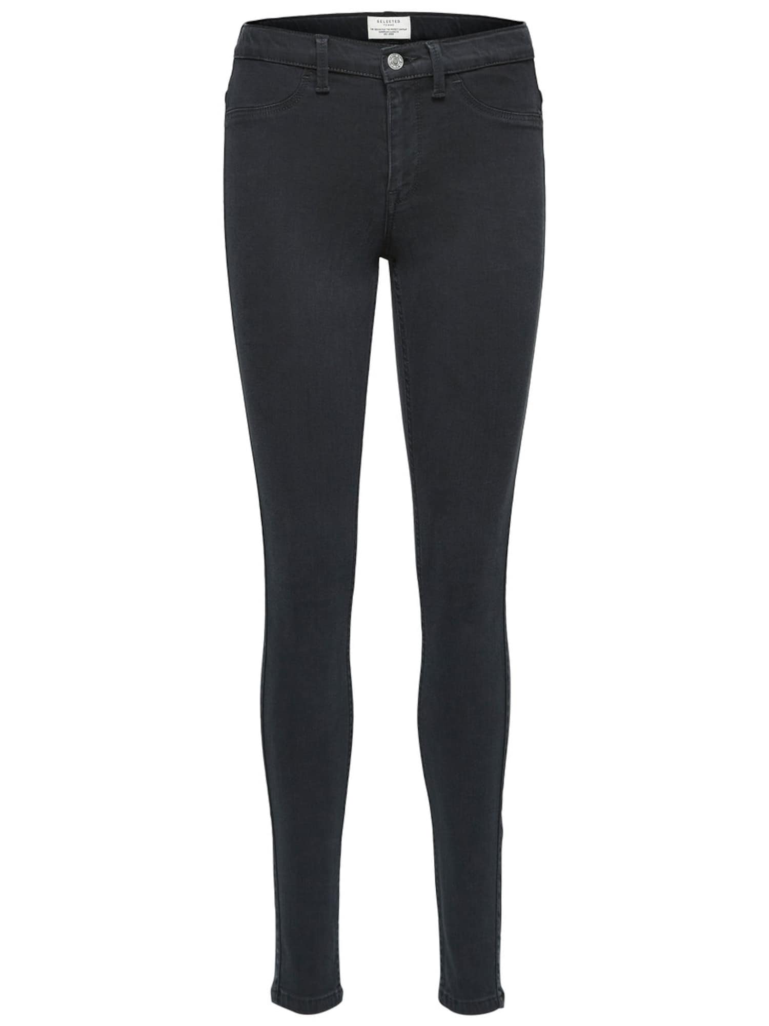 SELECTED FEMME Jeans 'SFGAIA HR NEW BLACK' denim negru