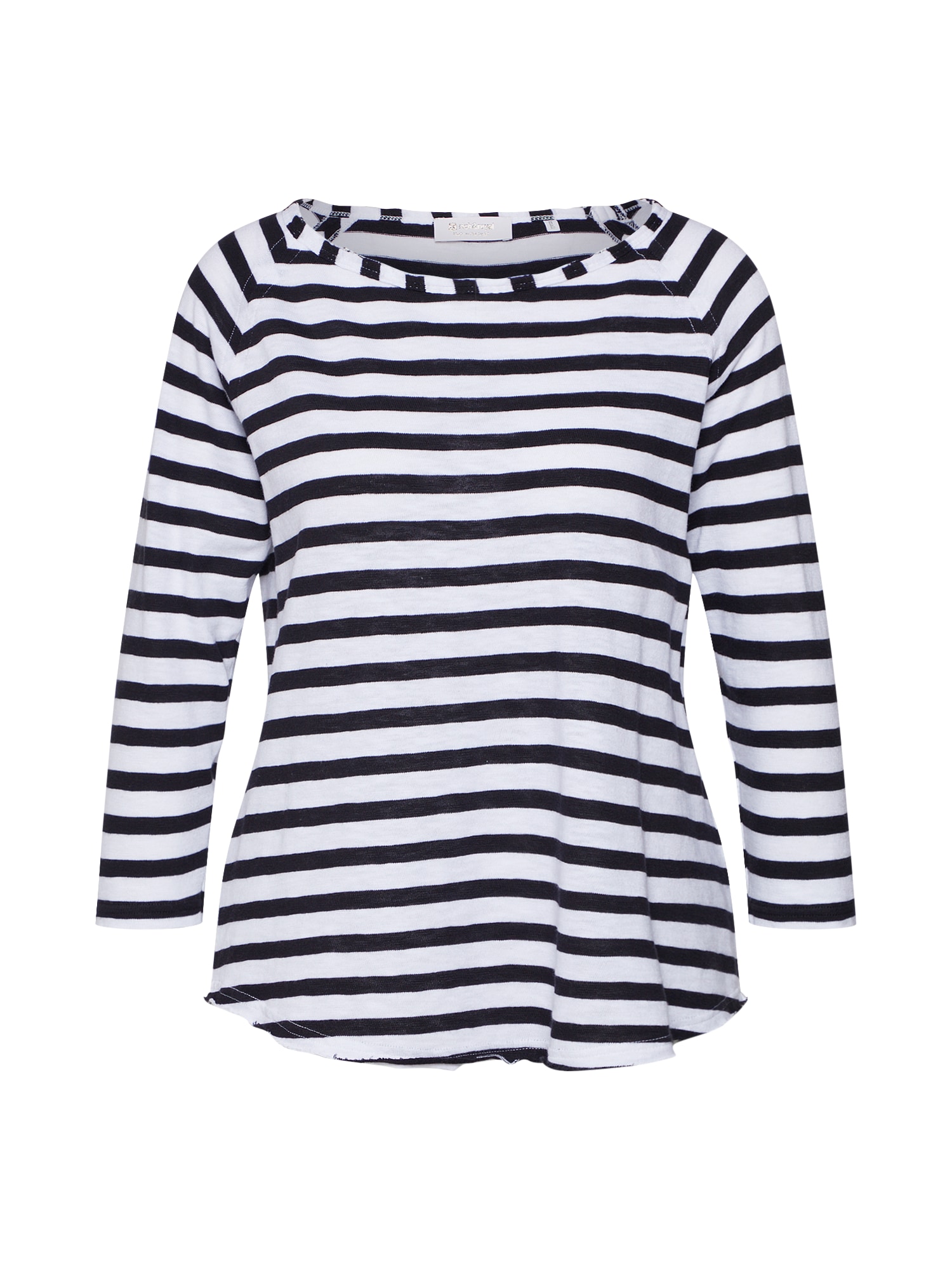 Rich & Royal Tricou 'Heavy Jersey Longsleeve striped' albastru / alb