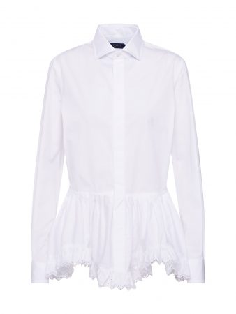 POLO RALPH LAUREN Bluză 'LS ALLIE ST-LONG SLEEVE-SHIRT'  alb