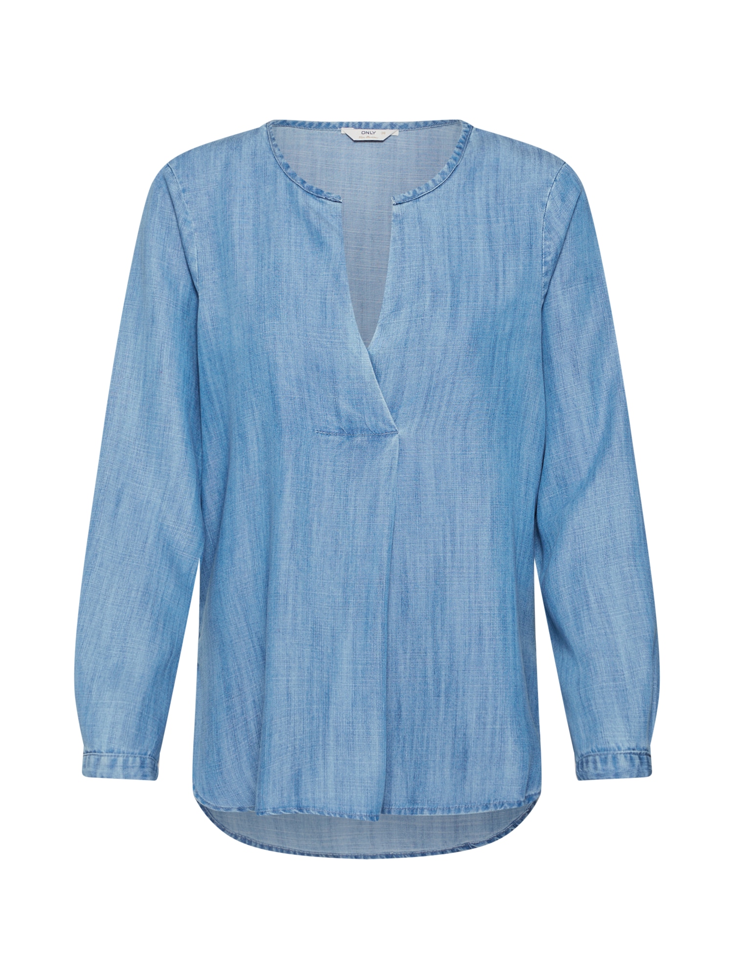 ONLY Bluză 'onlSAFFIA 7/8 SLEEVE V-NECK DNM'  denim albastru