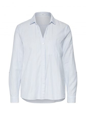 EDC BY ESPRIT Bluză  albastru deschis / alb