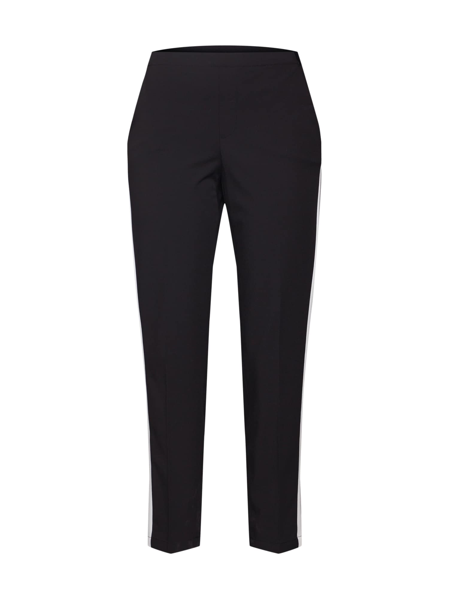 OPUS Pantaloni 'Edira solid stripe ROS'  negru / alb