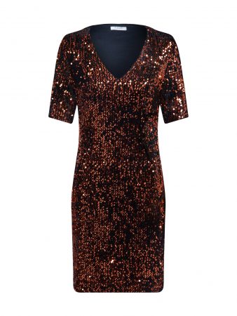 PIECES Rochie 'PCJUDIE SS SEQUINS DRESS'  bronz / negru