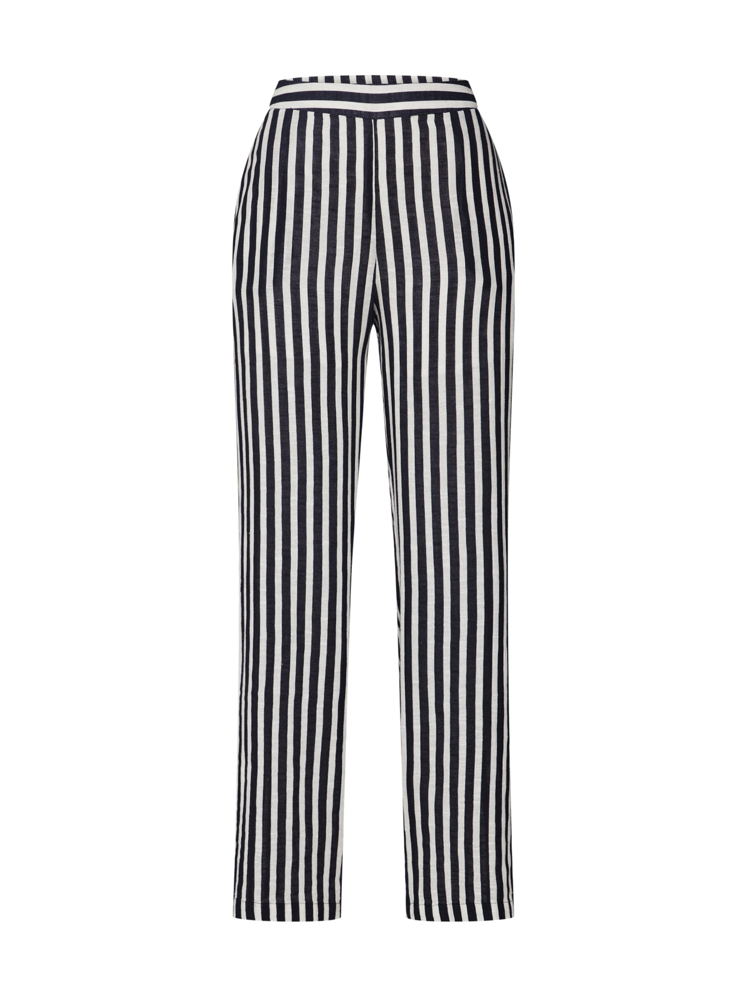 Noisy May Pantaloni 'NMMAI WIDE PANT' negru / alb