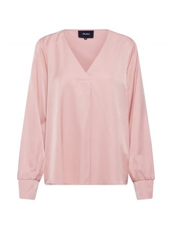 OBJECT Bluză 'OBJEILEEN L/S V-NECK TOP NOOS'  roz